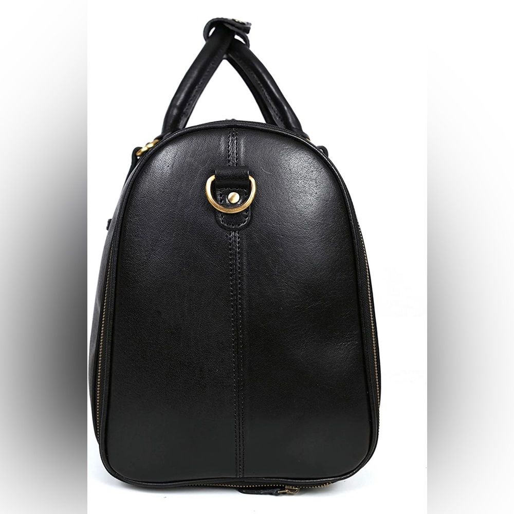 BRAND NEW EXTENDABLE REAL BUFFALO LEATHER DUFFLE TRAVEL OVERNIGHT BAG NWT - Picture 6 of 7